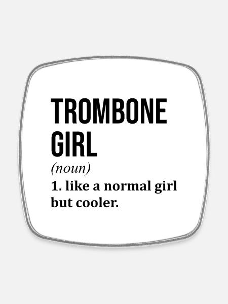 Trombone Trombone Trombone - Magnet carré - blanc