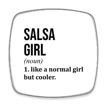 Salsa - Viereckiger Kühlschrankmagnet - Weiß - Vorne