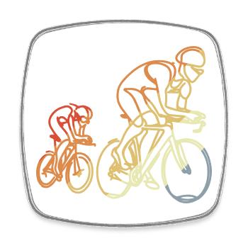 Rennrad Retro Stil - Viereckiger Kühlschrankmagnet - Weiß - Vorne