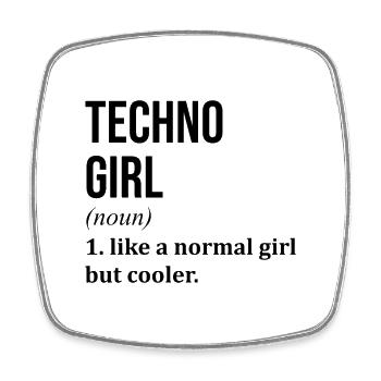 Techno - Viereckiger Kühlschrankmagnet - Weiß - Vorne
