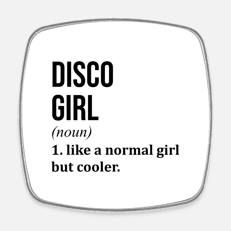 Disco - Square fridge magnet - white