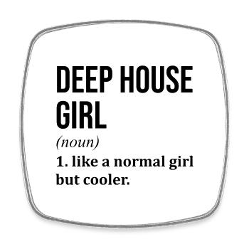 Deep House - Square fridge magnet - white - Front