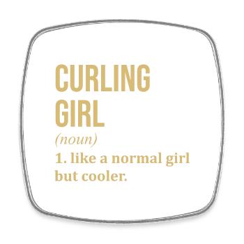 curling - Magnet carré - blanc - Devant