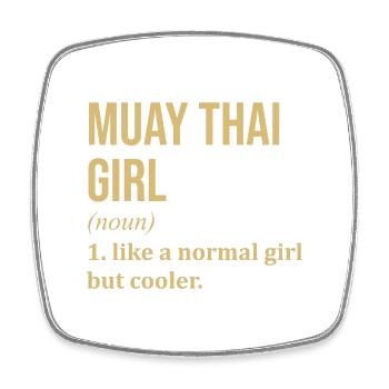 Muay Thai - Viereckiger Kühlschrankmagnet - Weiß - Vorne