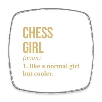 Schach - Viereckiger Kühlschrankmagnet - Weiß - Vorne