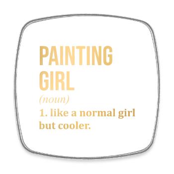Painting - Square fridge magnet - white - Front