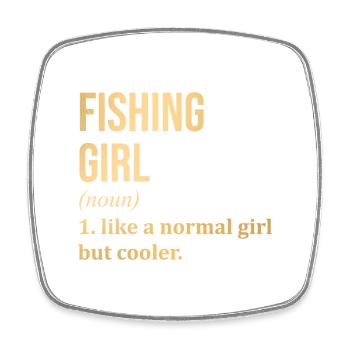 Fishing - Square fridge magnet - white - Front
