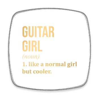 guitare - Magnet carré - blanc - Devant