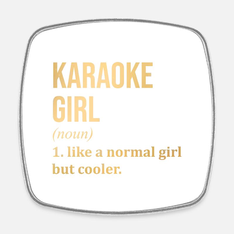 Karaoke - Square fridge magnet - white
