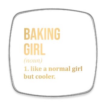 Baking - Square fridge magnet - white - Front