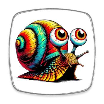 Snail - Square fridge magnet - white - Front