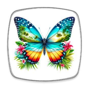 Butterfly - Square fridge magnet - white - Front