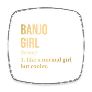 Banjo - Viereckiger Kühlschrankmagnet - Weiß - Vorne