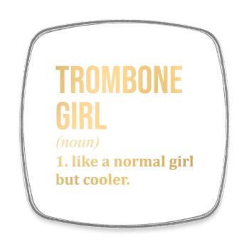Trombone - Square fridge magnet - white - Front