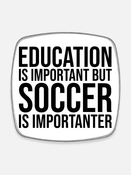 Soccer Soccer Soccer - Square fridge magnet - white