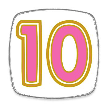 10. 10 YEARS. 10th ANNIVERSARY. 10 YEAR ANNIVERSARY. - Square fridge magnet - white - Front