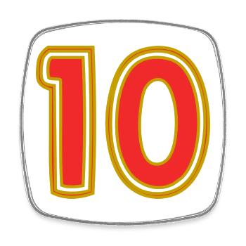 10. 10 ANS. 10e ANNIVERSAIRE. ANNIVERSAIRE 10 ANS. - Magnet carré - blanc - Devant