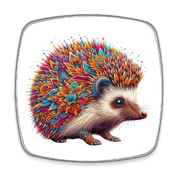 Igel - Viereckiger Kühlschrankmagnet - Weiß - Vorne