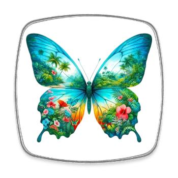 Butterfly - Square fridge magnet - white - Front