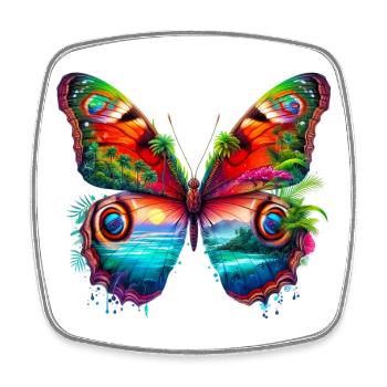 Butterfly - Square fridge magnet - white - Front