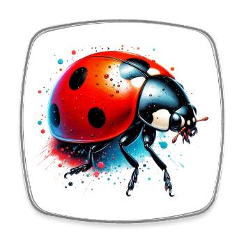Coccinelle - Magnet carré - blanc - Devant