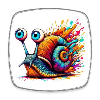 Snail - Square fridge magnet - white - Front
