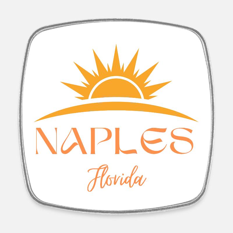 Sunrise Over Naples Florida Design - Square fridge magnet - white