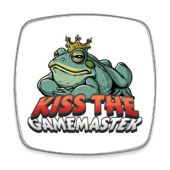 Kiss the Gamemaster Frog RPG Shirt - Square fridge magnet - white - Front
