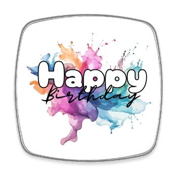 Joyeux anniversaire , Félicitations anniversaire - Magnet carré - blanc - Devant
