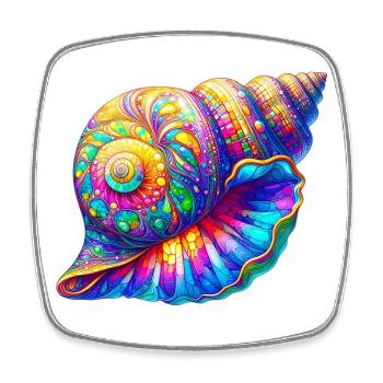 Shell - Square fridge magnet - white - Front