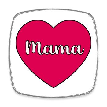 mommy heart - Square fridge magnet - white - Front