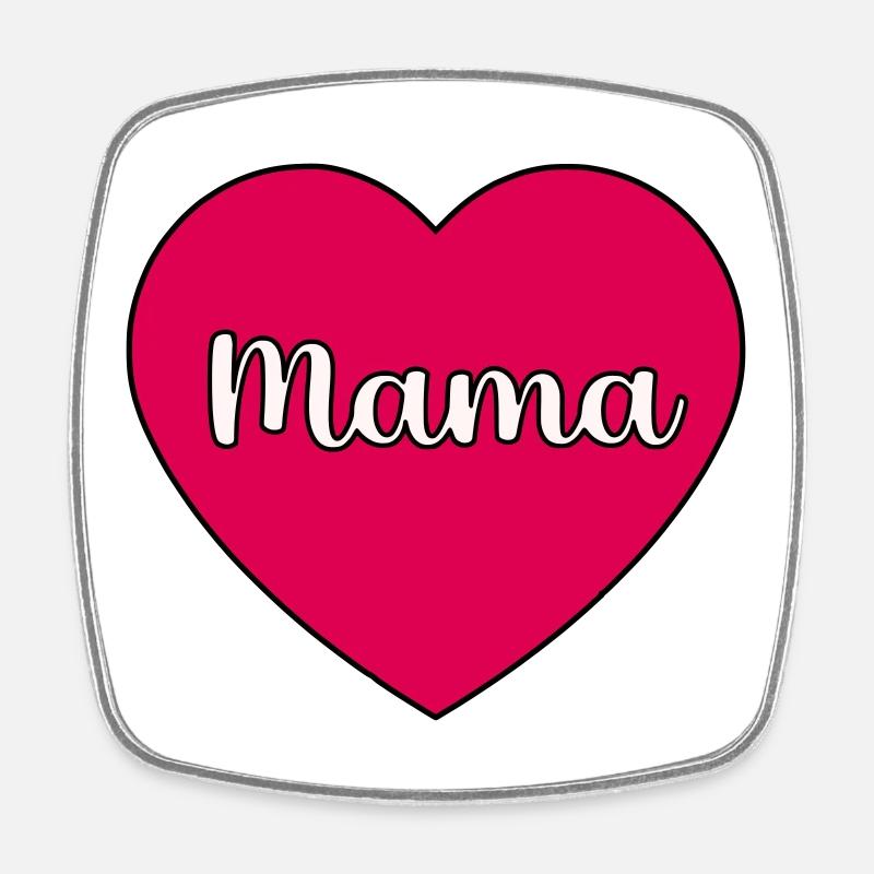 cœur de maman - Magnet carré - blanc