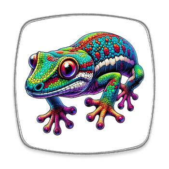 Gecko - Magnet carré - blanc - Devant