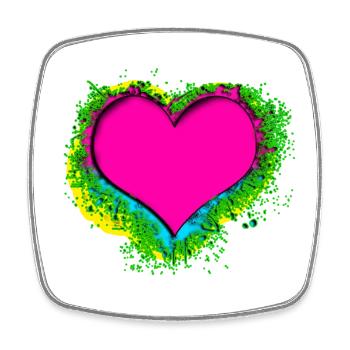 coeur coloré - Magnet carré - blanc - Devant