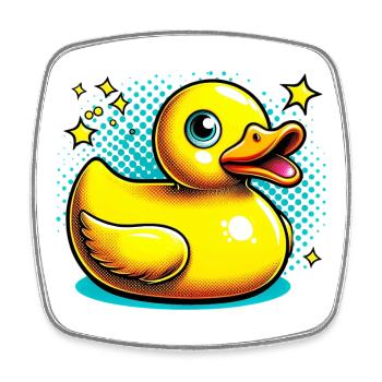 Entenküken Ente Ente - Viereckiger Kühlschrankmagnet - Weiß - Vorne