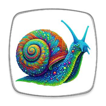 Escargot - Magnet carré - blanc - Devant