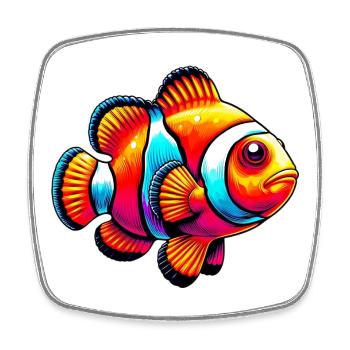 Clownfisch - Viereckiger Kühlschrankmagnet - Weiß - Vorne