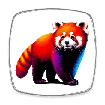 Red panda - Square fridge magnet - white - Front