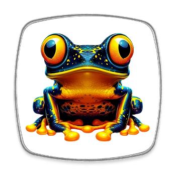 Grenouille - Magnet carré - blanc - Devant