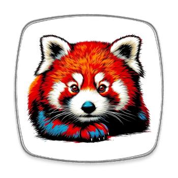 Kleiner Panda - Viereckiger Kühlschrankmagnet - Weiß - Vorne