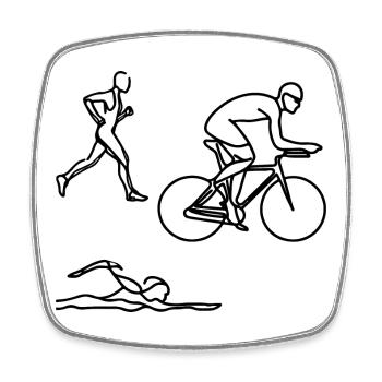 Croquis de triathlon - Magnet carré - blanc - Devant