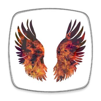 Bright Burning Wings - Square fridge magnet - white - Front