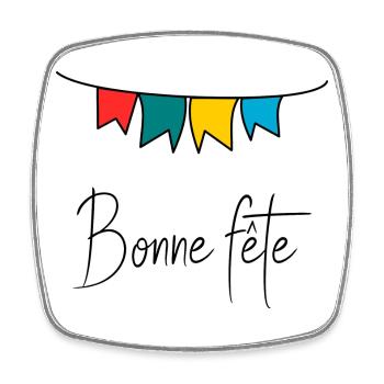 HAPPY FATHER'S DAY. DAD. FATHER'S DAY. FATHER - Square fridge magnet - white - Front