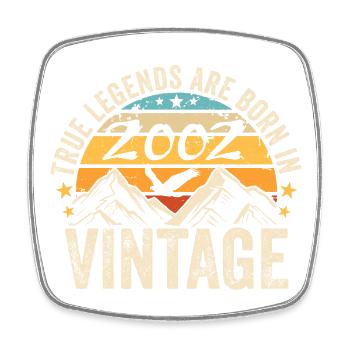Millésime 2002 Vintage 2002 Cadeau D'anniversaire - Magnet carré - blanc - Devant