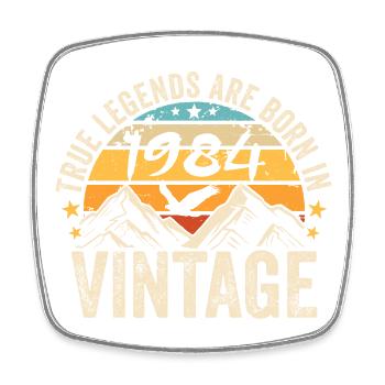Millésime 1984 Vintage 1984 Cadeau D'anniversaire - Magnet carré - blanc - Devant