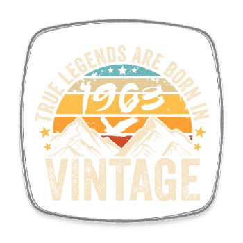 Vintage 1963 Vintage 1963 Birthday Gift - Square fridge magnet - white - Front