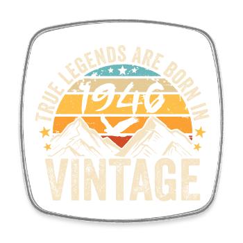 Vintage 1946 Vintage 1946 Birthday Gift - Square fridge magnet - white - Front