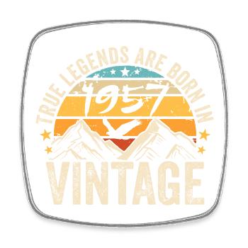 Millésime 1957 Vintage 1957 Cadeau D'anniversaire - Magnet carré - blanc - Devant