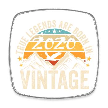Vintage 2020 Vintage 2020 Birthday Gift - Square fridge magnet - white - Front