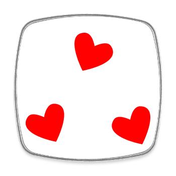 LOVE. CŒUR. CŒURS. COEUR. FÊTE DES PERES - Magnet carré - blanc - Devant